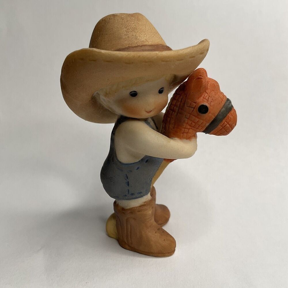 Vintage Enesco1982's Country Cousins Scooter‎ Cowboy Hat Horse Collection 3"